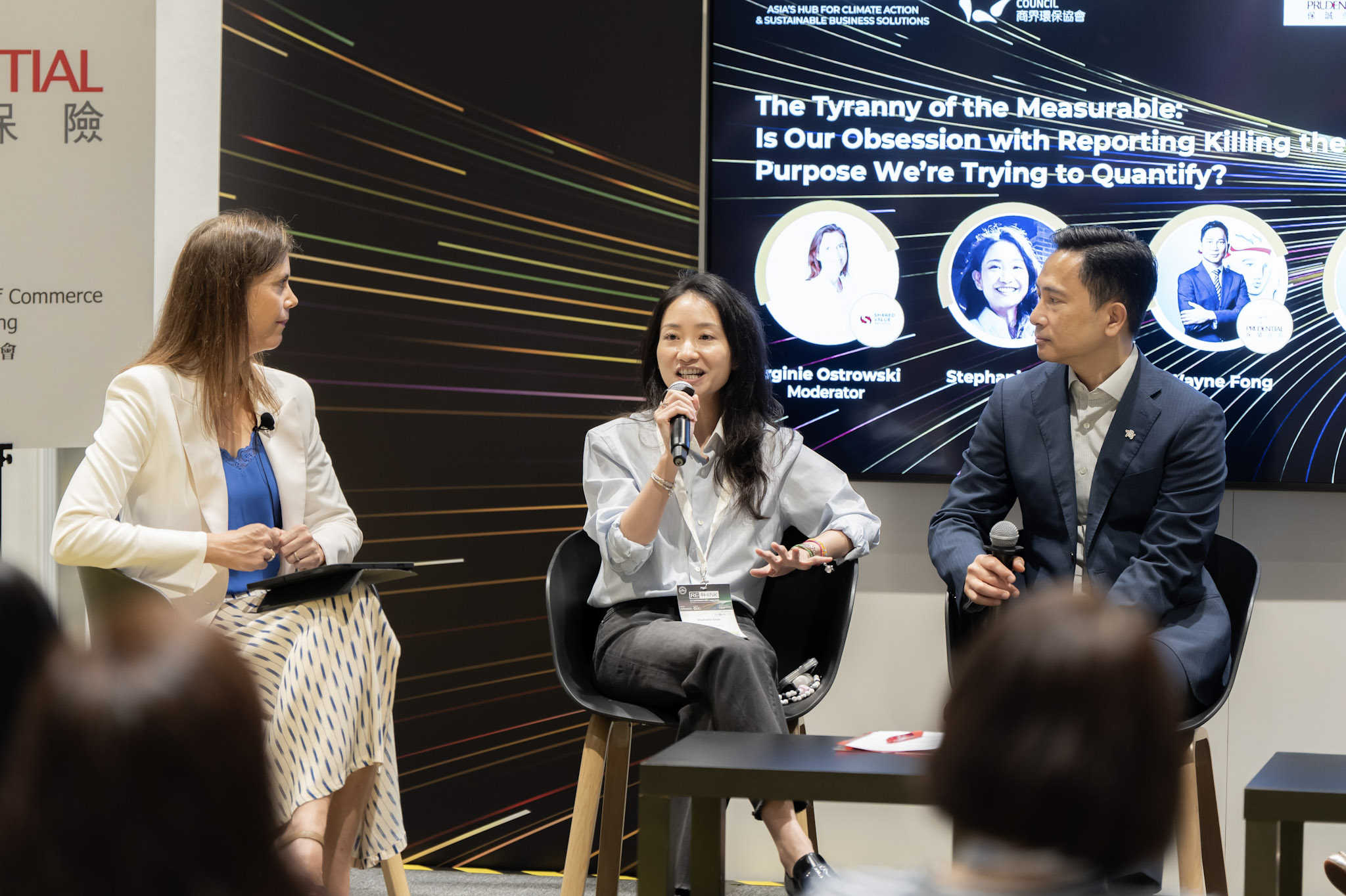 Kevin Ng from Henderson Land Group and Catherine Sing from Hong Kong Electric