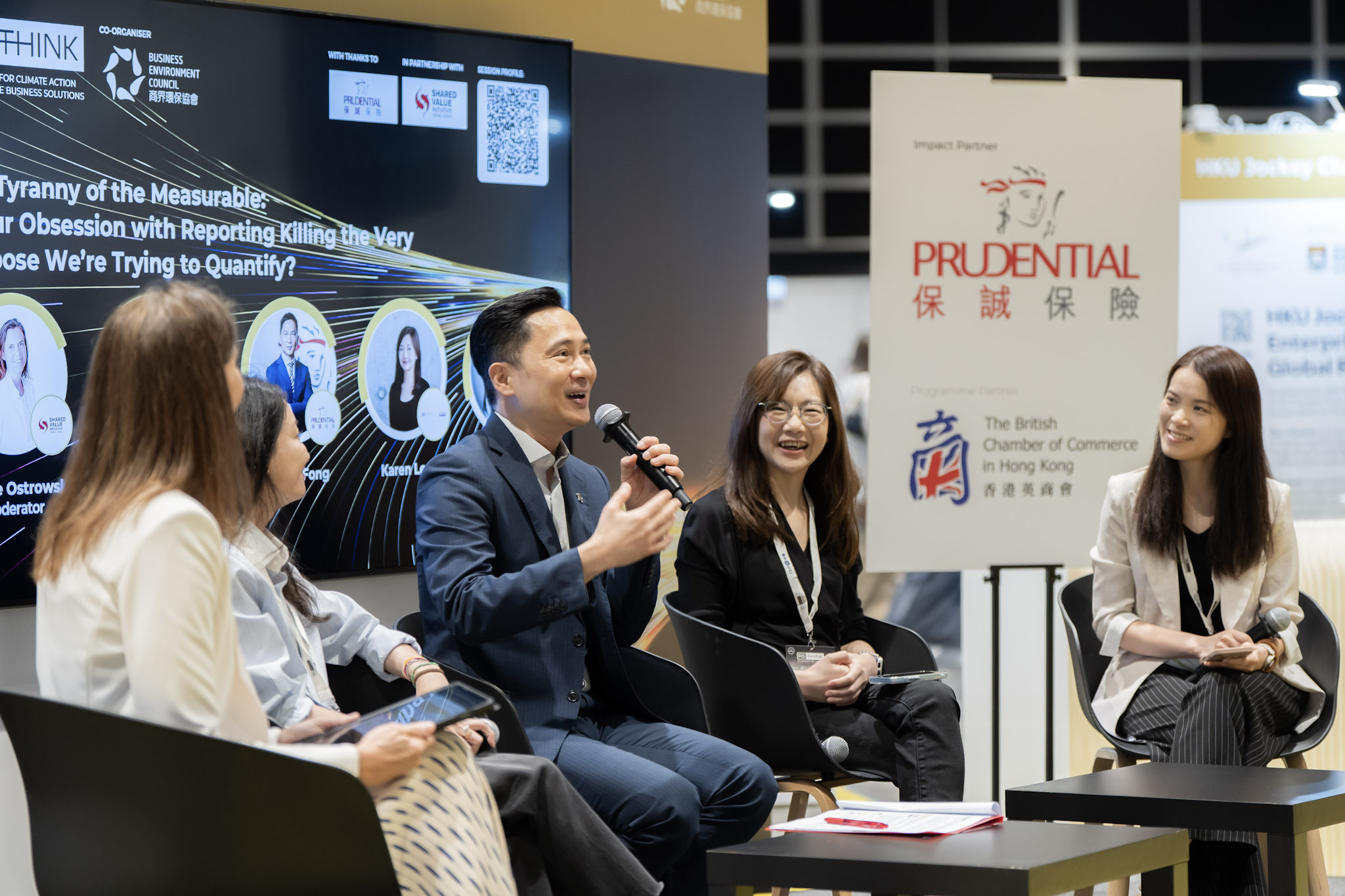 Kevin Ng from Henderson Land Group and Catherine Sing from Hong Kong Electric
